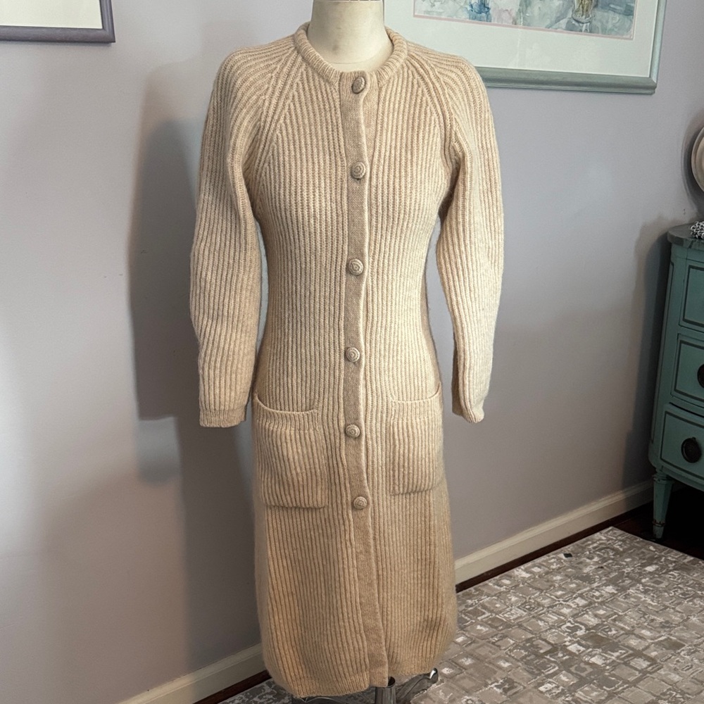 LeRoy Knitwear Cream Cardigan Dress